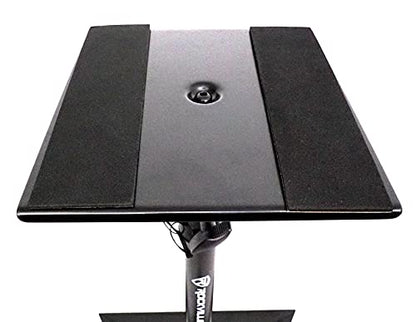 Rockville RVSM1 Black Pair Adjustable Height Studio Monitor Speaker Stands | 33"-45" Height Range, 80 lb Capacity, EVA Isolation Pads, Steel Construction, Security Pin Lock
