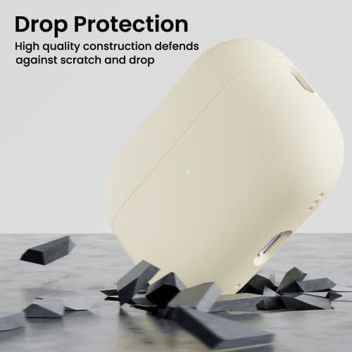 ORNARTO for AirPods Pro 2 Case, Hybrid Silicone, Starlight | Hybrid Silicone Rubber, Front LED Visible, Wireless Charging, Skin-Friendly Soft Touch, Anti-Scratch, Detachable Lanyard - color: Starlight