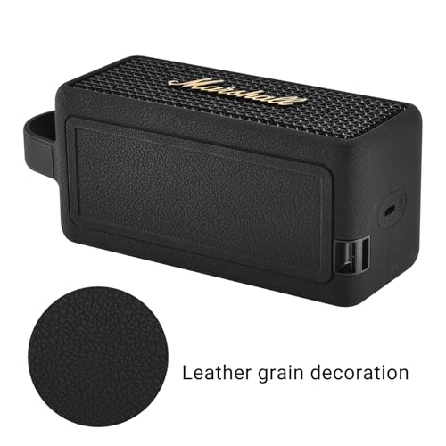 Silicone Case for Marshall EMBERTON III Portable Bluetooth Speaker,Soft Silicone Protective Case Compatible with Marshall EMBERTON III Portable Bluetooth Speaker (Black) - color: Black