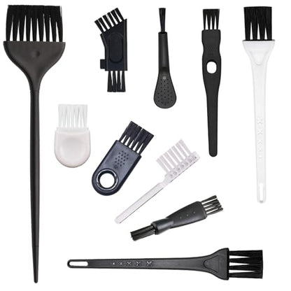 10pcs Mini Cleaning Brush Kit, Nylon Brushes, Razor Shaver Brush