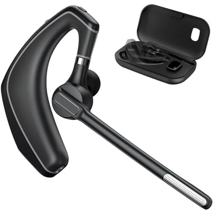 Herloreen Wireless Bluetooth Headset with Built-in Microphone Charging Case | Noise Canceling Mic for PC Computer, Laptop, Cell Phones, Remote Work, Call Center, Trucker Work, Business - style: Headset + Charge Case-A6