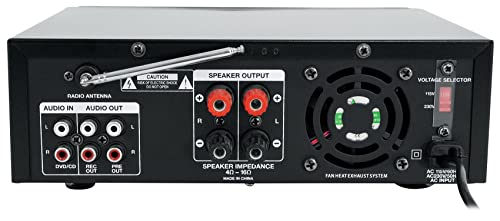 Rockville BLUAMP 100 Home Stereo Bluetooth Amplifier with USB/Mic Input | RCA Output, 500W Peak / 120W RMS, 2-Channel, Karaoke with Echo, SD Playback, Remote, FM Radio, Class A/B, LCD Display