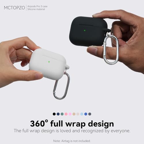 for AirPods Pro 3 Case 2025,Come with Cleaner Kit,White | Silicone Protective Cover for Airpod Pro 3rd Generation Case with Keychain,for Women Men,One-Piece Design,Shockproof - color: D-White