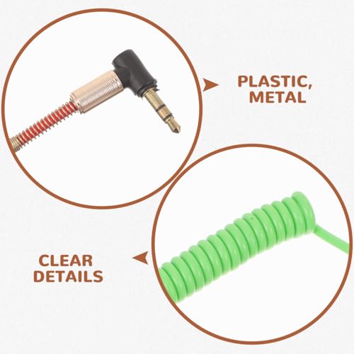 BESPORTBLE 4 Pack 3.5mm Audio Cable Male to Male Coiled Stereo Aux Cord Right Angle TRS Connector Shielded Audio Output Cable for Mixer Mic Camera Recorder Car Speaker 16.14 in
