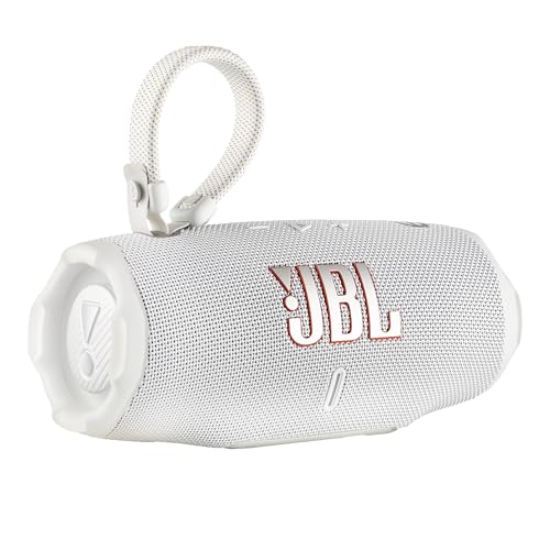 JBL Charge 6 Portable Bluetooth Speaker (White) | IP68 Waterproof, DustProof, and DropProof, Outdoor Wireless Audio |28Hrs Playtime + Travel Case Bundle - color: White