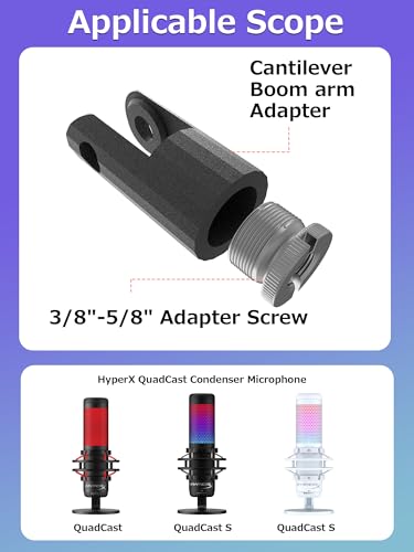 M05 Boom Arm, 360° Rotatable Microphone Stand with Desk Mount (QuadCast Adapter) - color: QuadCast Adapter