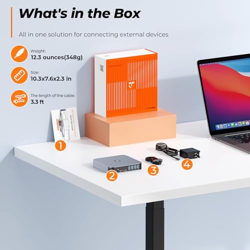 TobenONE Docking Station 3 Monitors, Driver-Based, for MacBook M1-M5/Neo | 13-in-1 USB C Dock with 2 4K HDMI, VGA, 4 USB, 65W Charger, for Mac mini, Dell, Lenovo, HP, for Home Creator/Developer/Worker