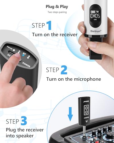 Rechargeable UHF Wireless Microphone with 1/4'' Plug Rechargeable Receiver - color: WXM19 White Black