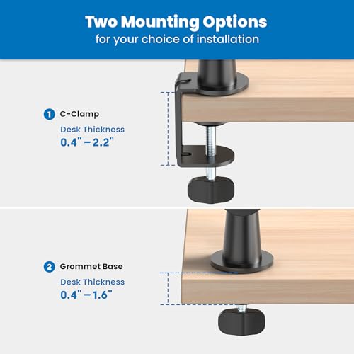 Mount-It! Mic Arm, Microphone Boom Arm, Adjustable Full Motion Mic Desk Mount, for Streaming, Gaming, Podcast, Recording, 3/8" and 5/8" Compatible, Height up to 33.3", Black