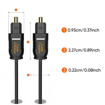 CableCreation Optical Digital Audio Cable 3.3FT, Thin Fiber Optic Toslink Gold Plated S/PDIF Cord for Home Theater, Sound Bar, TV, PS4, VD/CD Player, Game Console& More, Black | Gold Plated S/PDIF Cord, for Home Theater, Sound Bar, TV, PS4, Xbox, DVD/CD P
