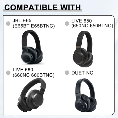Replacement Ear Pads for JBL E65 (E65BT E65BTNC)/Live 650 (650NC 650BTNC)/Live 660 (660NC 660BTNC)/Duet NC Over-Ear Headphones, Headset Ear Cushions, Headset Earpads, Ear Cups Cover-Blue - color: Blue