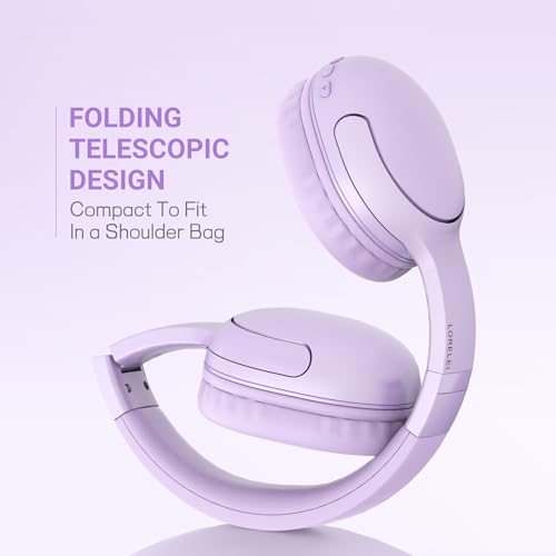 LORELEI B-E5 Kids Bluetooth Headphones, Wireless Headphones for Kids, Foldable 40H Playtime, Built-in mic, On Ear Headsets for Child/Teens/School/Tablet(Space Purple) - color: Purple