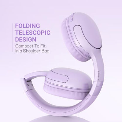 LORELEI B-E5 Kids Bluetooth Headphones, Wireless Headphones for Kids, Foldable 40H Playtime, Built-in mic, On Ear Headsets for Child/Teens/School/Tablet(Space Purple) - color: Purple