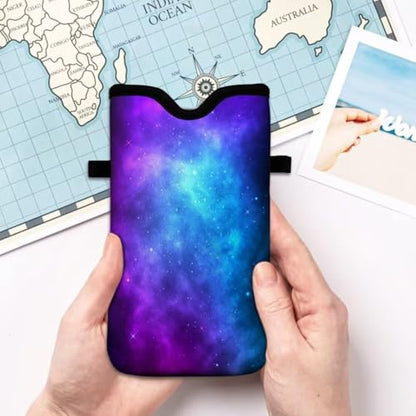 Cell Phone Sleeves Bag Case Crossbody Neoprene Holder Lanyard Phone Pouch for Women Men 7.5 X 4.5 Inches - Galaxy - color: Galaxy