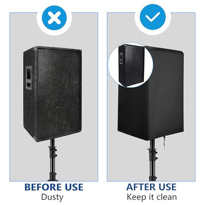 Musiin 15'' Outdoor Speaker Cover, Waterproof UV-Proof Oxford Cloth | Dust-Proof,Bottom Drawstring Fastening Design,Suitable for Upright PA/DJ Speaker Protection Cover(2 Packs)