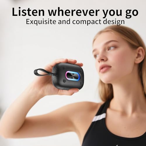 Waterproof Shower Bluetooth Speaker, Durable & Portable with Clear Sound, Ideal for Shower, Pool, Beach & Kayaking, BT 5.3 –Black - color: Black