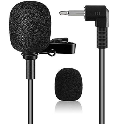 EXMAX Wired Collar Microphone Lavalier Micophone Lav Mic Clip for ATG-100T EXD-101 EXD-6824 Wireless Tour Guide System Transmitter Voice Amplifier Teaching Conference Training 3.5mm Lapel Microphone