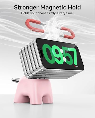 Magnetic Wireless Charging Station, Charger Stand for iPhone Apple Watch | 2026 2 in 1 Foldable Charger Stand 15W for iPhone 17 16 15 14 13 12 Pro Max, 5W for Apple Watch&Airpods, 30W Adapter included - color: Pink