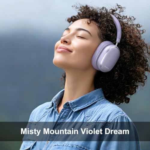Srhythm NiceComfort 95 Adaptive Noise Cancelling Headphones Wireless | Bluetooth with Spatial Audio,Transparency,ENC,HD Sound,Low Latency for Gaming,Slim Headphones Lightweight - color: Romantic Purple