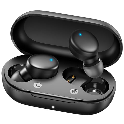 MOZOTER Mini Wireless Earbuds Bluetooth 5.3 in Ear Headphones Headsets | Light Weight,60Hrs Playtime Ear Buds with Charging Case,Smart Touch Control,Premium Sound with Deep Bass for Sport-Black - color: Black