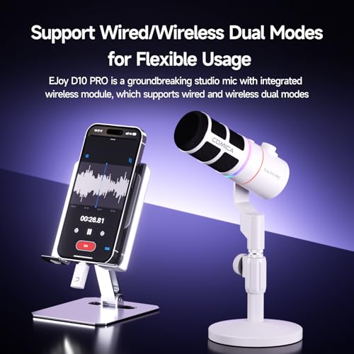 EJoy D10 PRO(D) Wireless USB Gaming Microphone with 45H Battery for Gaming