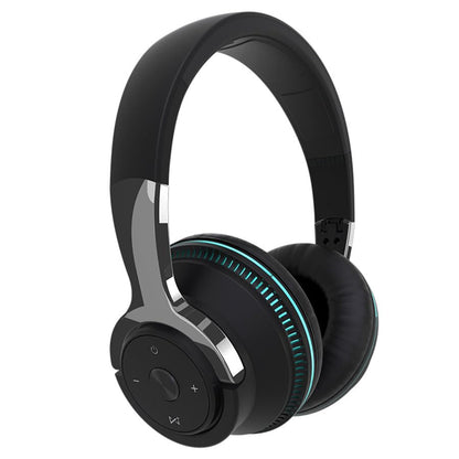 Wireless Headphones, Portable Over Ear Headphones with Mic, Clear Calls, FM Radio, Soft-Earpads, LED Light, Support TF Card Play, Foldable for Travel Home Office Cellphone PC