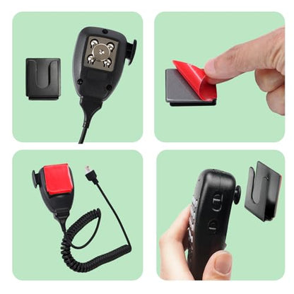 2PCS Black Radio Microphone Hanger, 36 x 30 x 10mm, Style1 | Adhesive Back, CB Microphone Holder, Metal Car Mic Hanger, For Cars Homes Offices - size: 36 x 30 x 10mm ,Style1