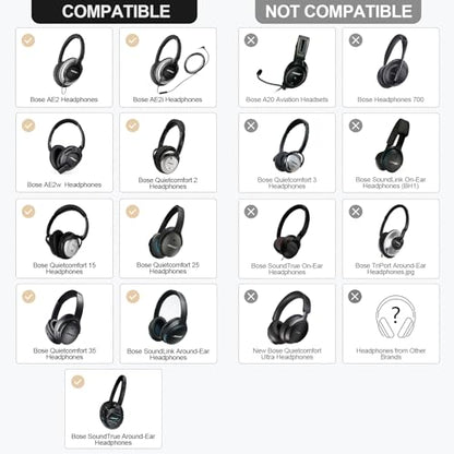 Replacement Ear-Pads Cushions for Bose QuietComfort-35 (QC-35) and QuietComfort-35 II (QC-35 II) Over-Ear Headphones (White) - color: White