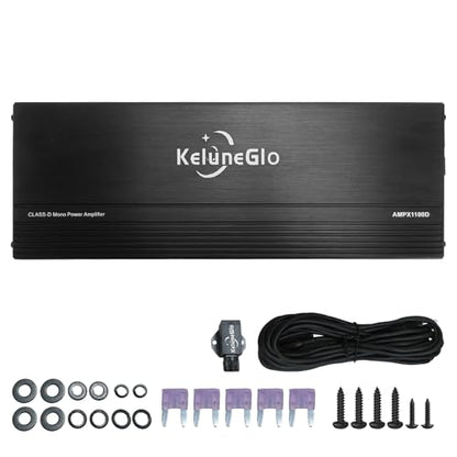 KG AMPX1100D Class D Car Amplifier, 4 Ohm,MAX 3000W,1 Channel,Powerful Bass, Specifically Built for Car Audio System Upgrade - size: 3000W Monoblock