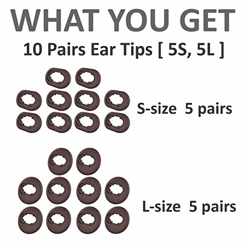 A-Focus 10 Pairs S/L Galaxy Buds Live Ear Tips Adapter Set Replacement Wing Earbuds Cushion Ear Gel Cover Skin Accessories Compatible with Samsung Galaxy Buds Live SM-R180, Mystic Brown - color: brown