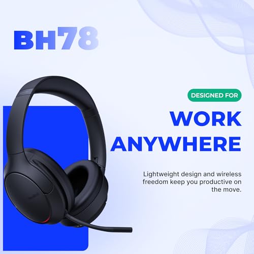 YealinkBH78 Wireless Bluetooth Headset with Charging Stand USB-C/A Active Noise Cancelling Over Ear Headphones (1208731)