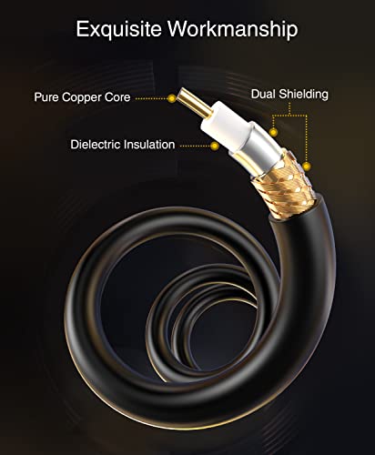 BlueRigger Subwoofer Cable 6FT 2PK (Dual Shielded RCA Cables for Subwoofer) - size: 6FT