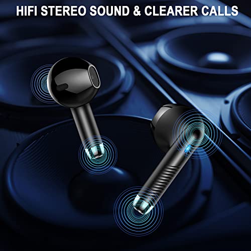 Wireless Earbuds, Bluetooth 5.4 Ear Buds LED Power Display Headphones Bass Stereo, Bluetooth Earbuds in-Ear Noise Cancelling Mic, 40H Playback Mini Case IP7 Waterproof Sports Earphones for Android iOS - color: Black