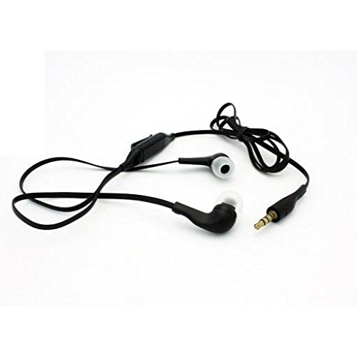 Compatible with Stylo 4 Plus - Sound Isolating Handsfree Headset Earphones Earbuds w Mic Dual Headphones Tangle Free Flat Wired 3.5mm [Black] Works with LG Stylo 4 Plus