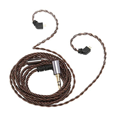 WW Replacement Earphone Cable, Oxygen Free Copper Headphone Upgrade Cable with Pre - Formed Ear Hooks, for TFZ TRN AS10 AS06 ZST ZS3 UE QDC CCA 2 - Pin 0.78mm