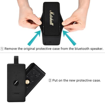 Silicone Case for Marshall Emberton III,Protective Case Cover for Marshall Emberton 3 Bluetooth Portable Speaker(Black)