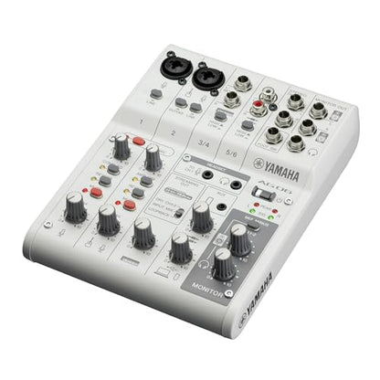 Yamaha AG06MK2 White 6-Channel USB-C Audio Interface & Live Streaming Mixer | with LOOPBACK, DSP Effects, Cubase AI And WaveLab Cast - color: White, style: AG06 MK2