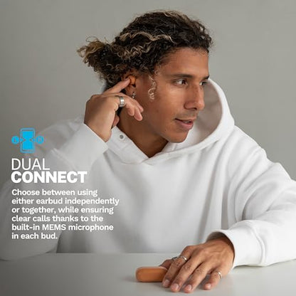JLab, Go Air Pop+ Tones, True Wireless Earbuds, Bluetooth Earbuds with Microphone, Dual Connect, EQ3 Sound, 7572 W | In Ear Headphones, Bluetooth Earphones, 35H Playtime, Ear Buds with Microphone, USB-C Case, Dual Connect, EQ3 - color: D-7572 W, style: To