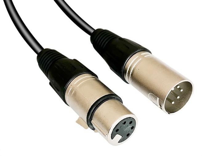 5 Pin XLR Microphone Cable, XLR Connector, Balanced Male to Female Connections for Microphone and Audio Interface (5 Meter/16.4Ft)