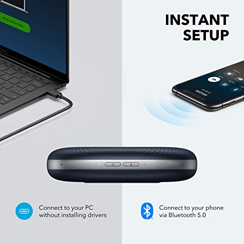 Anker PowerConf Speakerphone, Zoom Certified Conference Speaker with 6 Mics - color: Blue