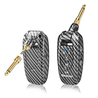 Wireless Guitar System 2.4GHz 2 Modes, 250° Rotatable (K6) | Wireless Guitar Transmitter Receiver, Automatic Pairing, for Guitar Bass, Violin, Keyboard, Over 30m/100 Feet, Carbon Fiber - color: Carbon Fiber