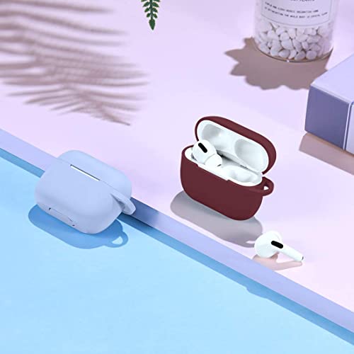 Lerobo for AirPods Pro 2 Case with Keychain, Burgundy | Silicone Protective Cover Compatible with Apple AirPod Pro 2nd/1st Case for Women Men, Scratchproof, Shockproof, Dustproof - color: Burgundy