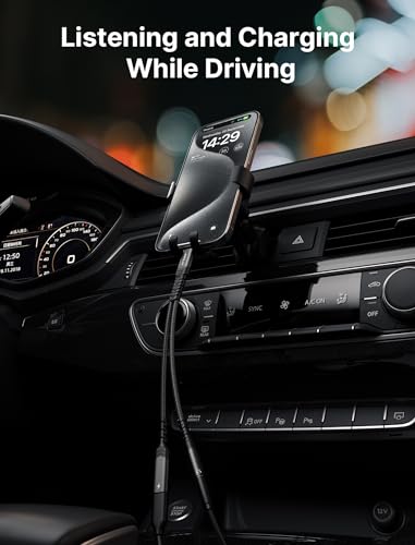 JSAUX USB C to 3.5mm Headphone and Charger Adapter,2-in-1 USB C to Aux Audio Adapter with PD 60W Fast Charging Compatible with iPhone 15 pro max/15 pro/15 Plus /15-Black (Pack of 2) - color: Black, size: 2-in-1 (Pack of 2)