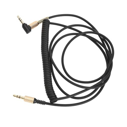 Qinlorgo Headphone Cable, Gold Plated 3.5mm Male to Male Coiled Audio Aux Cord with Premium Steel Spring Relief, Ideal for Monitor 2 II Mid A.N.C Major 3 III IV 4 Bluetooth Headphones