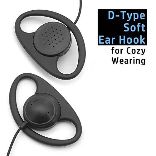2 X Earpiece for Garmin Radio Rino 110 120 130 520 530 610 650 655 700 750 755T Walkie Talkie 2.5mm 1-pin Clip Ear Hook Hanger Headset (D-Style) (D-Style) - size: D-Style
