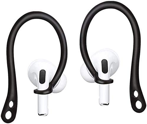 Eartips & Earhooks Compatible with AirPods Pro, Over-Ear 2 Pairs TPU Ear Hook & 2 Pairs Anti Slip Silicone Ear Hooks & 3 Pairs S/M/L in-Ear Tips, Compatible with AirPods Pro 1+1+2S+3 Black - color: Black