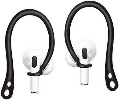 Eartips & Earhooks Compatible with AirPods Pro, Over-Ear 2 Pairs TPU Ear Hook & 2 Pairs Anti Slip Silicone Ear Hooks & 3 Pairs S/M/L in-Ear Tips, Compatible with AirPods Pro 1+1+2S+3 Black - color: Black