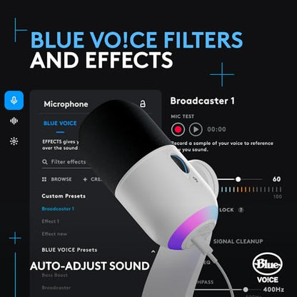Logitech G Yeti GX Dynamic RGB Gaming Microphone with LIGHTSYNC - White - color: White