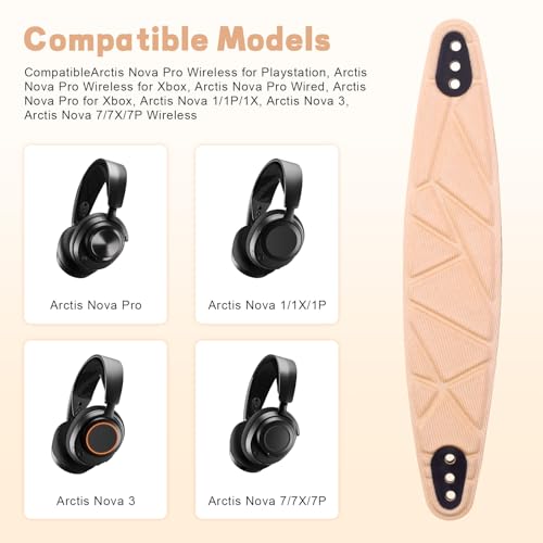 Arctis Nova Pro Headband, Replacement Arctis Nova 7 Head Band Repair Pads Compatible with SteelSeries Nova 1/1P/1X Headphones, Nova 3/4, Nova 5 / 5X / 5P, Nova 7 / 7X / 7P Gaming Headsets (Pink) - color: Pink