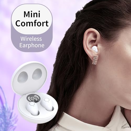 Mini Invisible Earbuds for Work and Sleep - Best Small Earbuds for Small Ear Canals - color: White